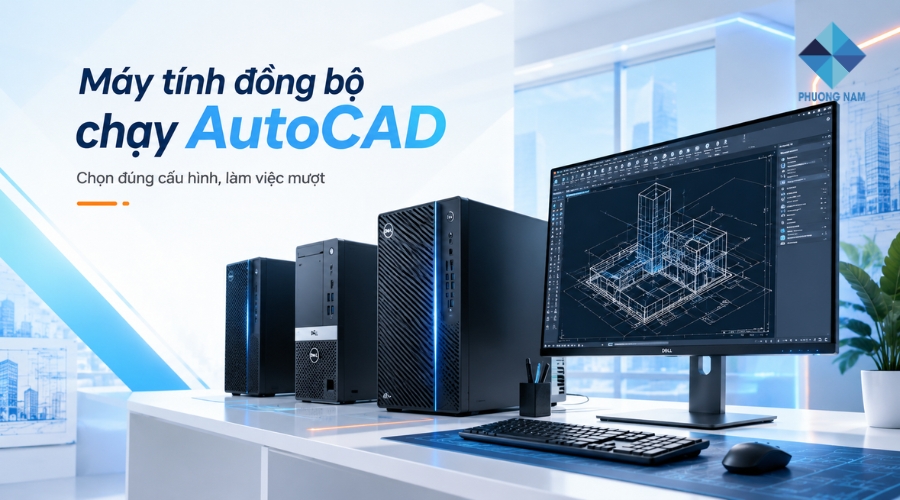 Máy tính đồng bộ chạy autocad