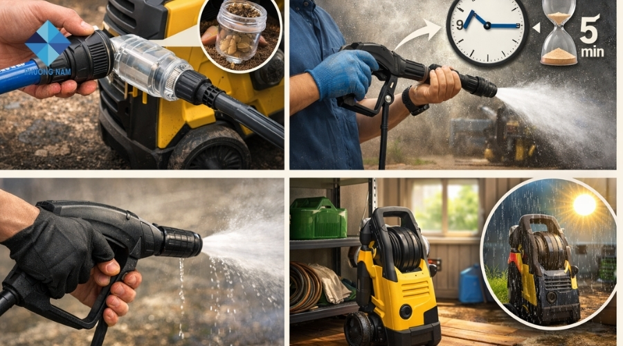 Bí kíp tăng tuổi thọ máy phun rửa áp lực cao