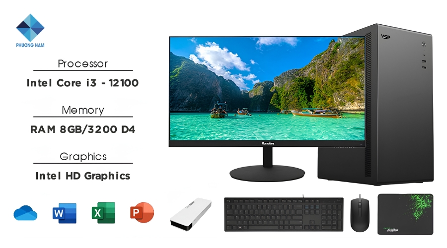 Bộ PC Office Core i3 Gen 12