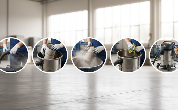 5 bước vệ sinh máy hút bụi công nghiệp hiệu quả trong 5 phút