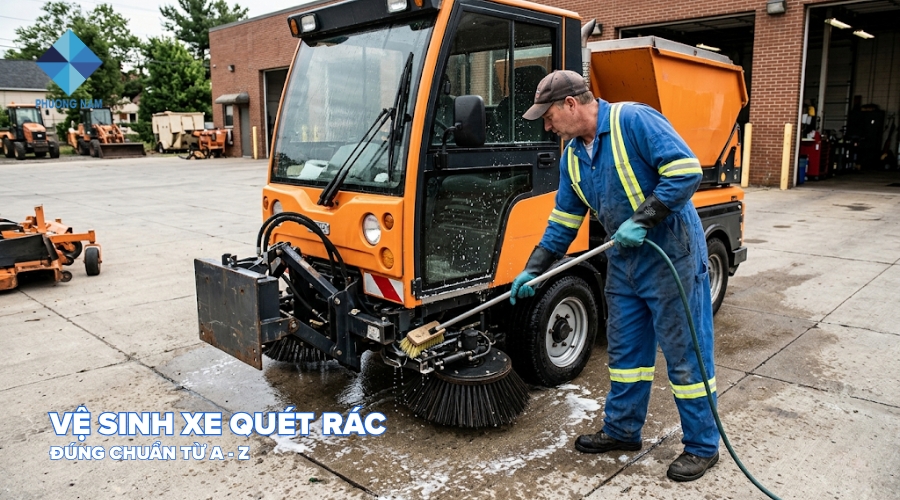Cách vệ sinh xe quét rác đúng chuẩn từ A - Z
