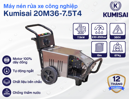 Máy nén rửa xe công nghiệp Kumisai 20M36-7.5T4