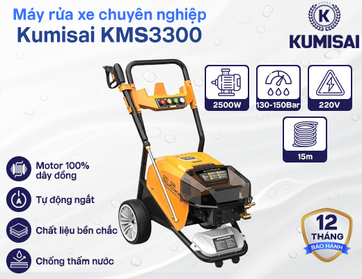 Máy rửa xe chuyên nghiệp Kumisai KMS3300