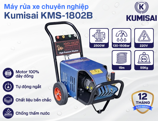 Máy rửa xe chuyên nghiệp Kumisai KMS-1802B