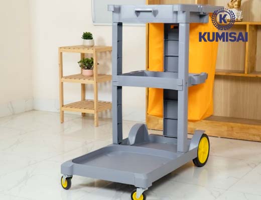 Xe đẩy dọn vệ sinh 3 tầng Kumisai
