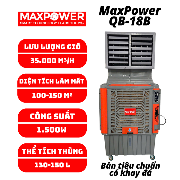 Quạt công nghiệp làm mát bằng hơi nước MaxPower QB-18B có khay đá