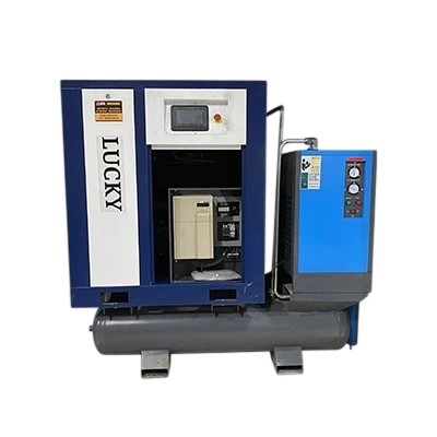 Máy nén khí trục vít tích hợp 10HP (7.5kW) biến tần 8bar 380V Lucky CP10A