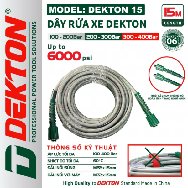 Dây rửa xe mini 15m DEKTON15