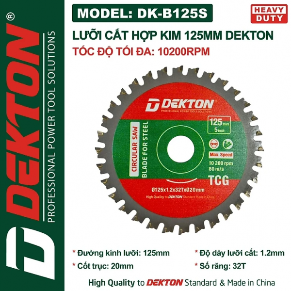Lưỡi cắt hợp kim đa năng 125mm Dekton DK-B125S