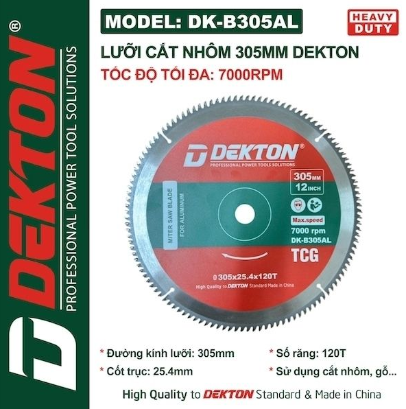 Lưỡi cắt nhôm và gỗ 305mm Dekton DK-B305AL