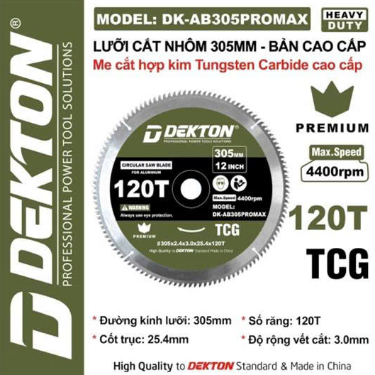 Lưỡi cắt nhôm và gỗ 305mm Dekton DK-AB305PROMAX