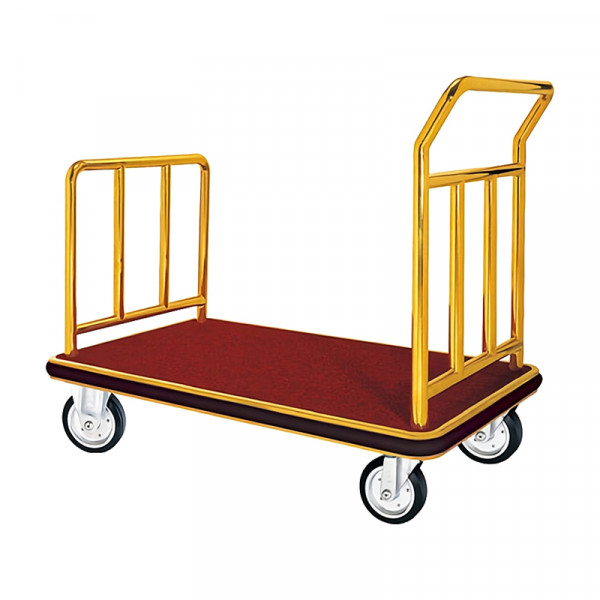 Xe đẩy hành lý khách sạn inox vàng HTD22