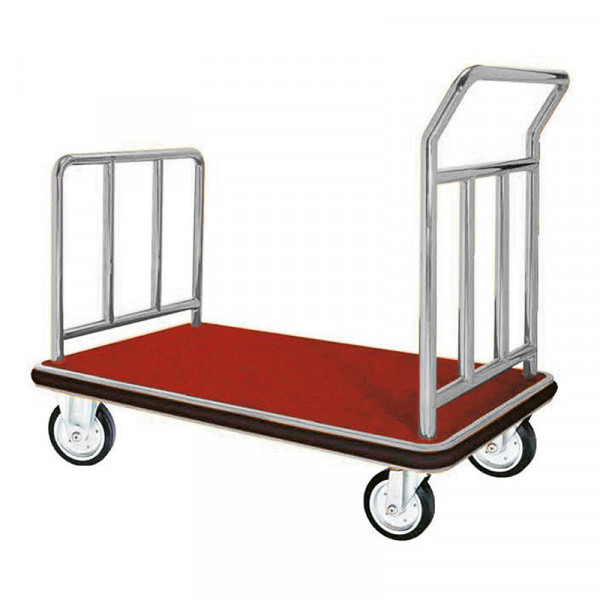 Xe đẩy hành lý khách sạn inox trắng HTIDU