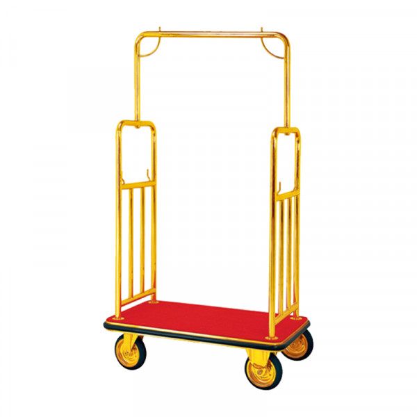 Xe đẩy hành lý khách sạn inox vàng HTIX07-G