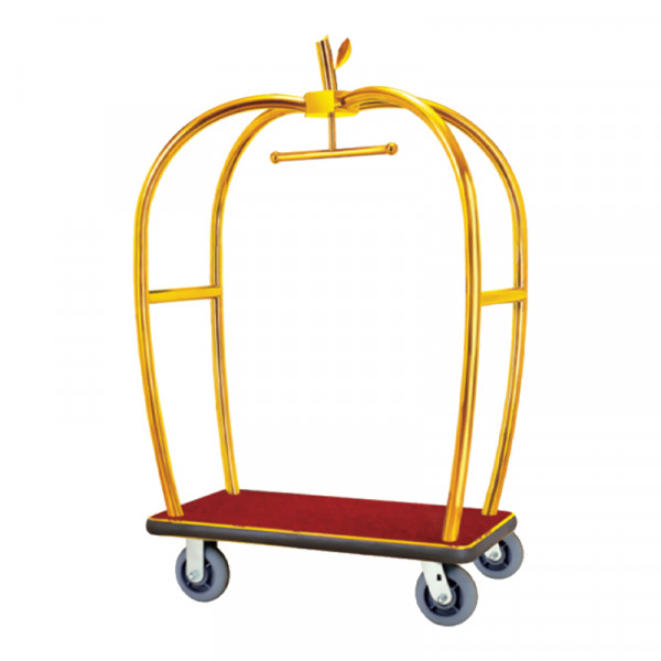Xe đẩy hành lý khách sạn inox vàng HTGXL13