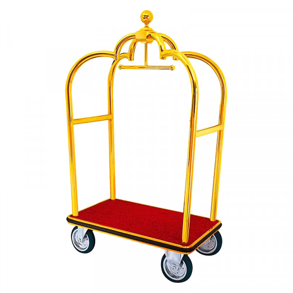 Xe đẩy hành lý khách sạn inox vàng HTGXL01