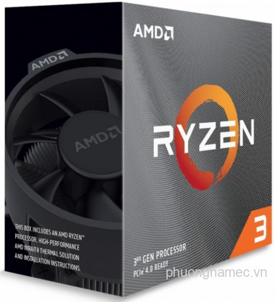 CPU AMD Ryzen 3 3100, Wraith Stealth cooler/ 3.6 GHz (3.9 GHz with boost) / 18MB / 4 cores 8 threads / 65W / Socket AM4