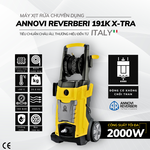 Máy xịt rửa áp lực cao Annovi Reverberi Italy 191K X-TRA