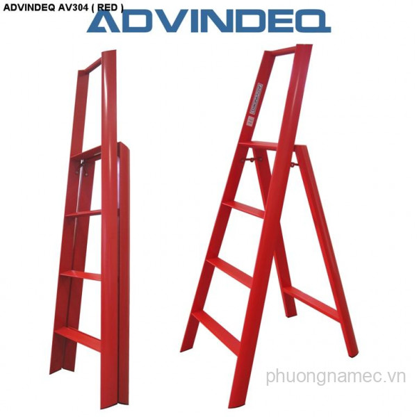 Thang nhôm Đài Loan 4 bậc ADVINDEQ AV304 Red