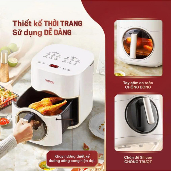 Nồi chiên không dầu Masuto MSQueen | 2 tầng đốt Trên/Dưới đối lưu