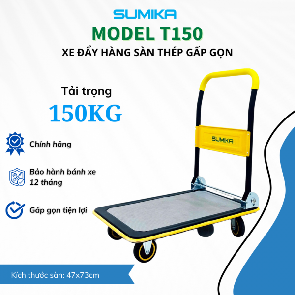 Xe đẩy hàng sàn thép SUMIKA T150