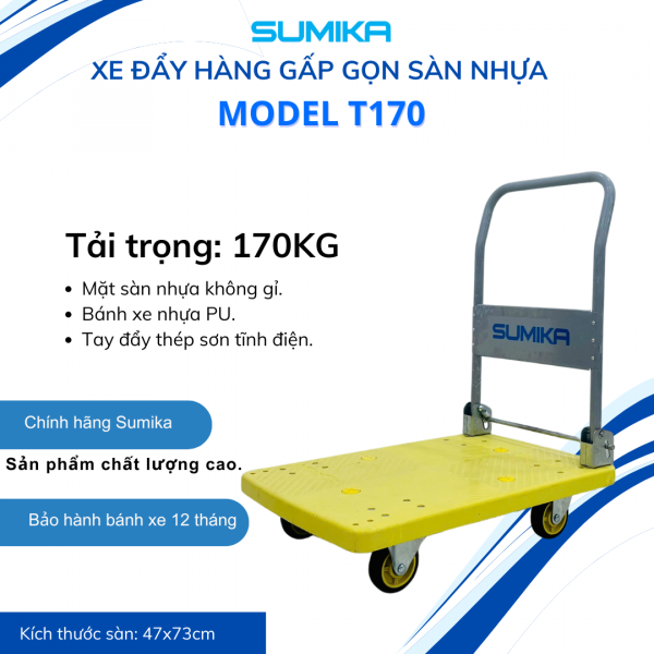 Xe đẩy hàng sàn nhựa SUMIKA T170