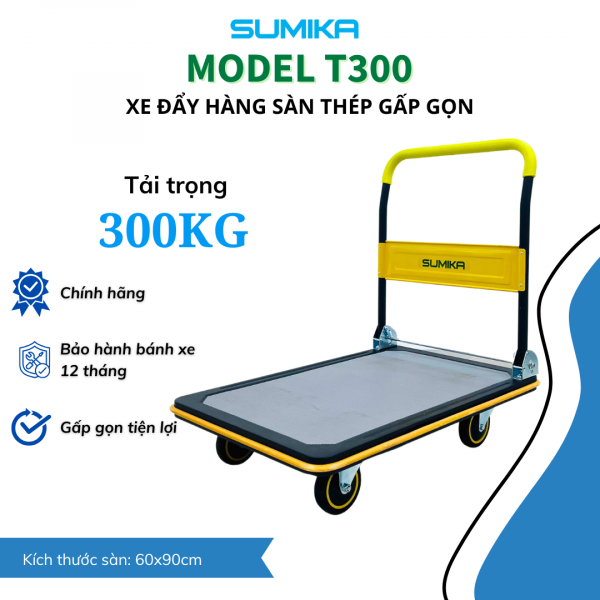 Xe đẩy hàng sàn thép SUMIKA T300