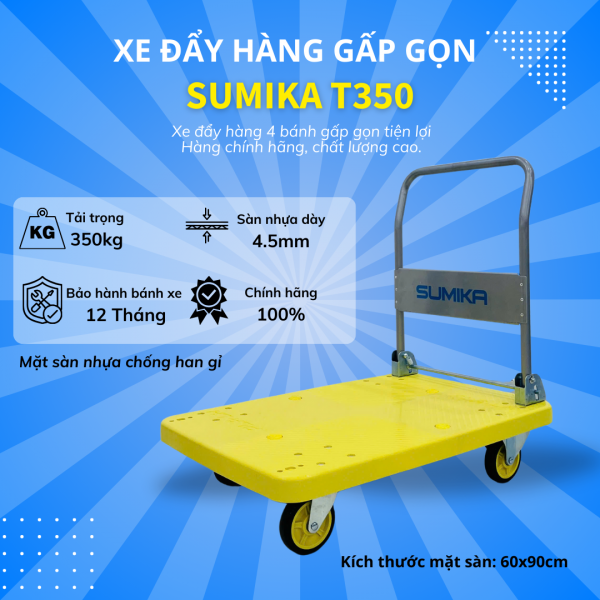 Xe đẩy hàng sàn nhựa SUMIKA T350