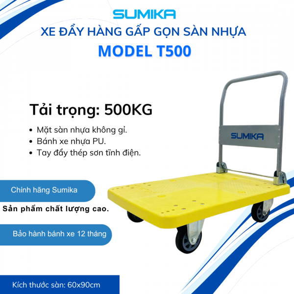 Xe đẩy hàng sàn nhựa SUMIKA T500