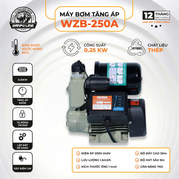 Máy bơm tăng áp Sanpu Line WZB-250A