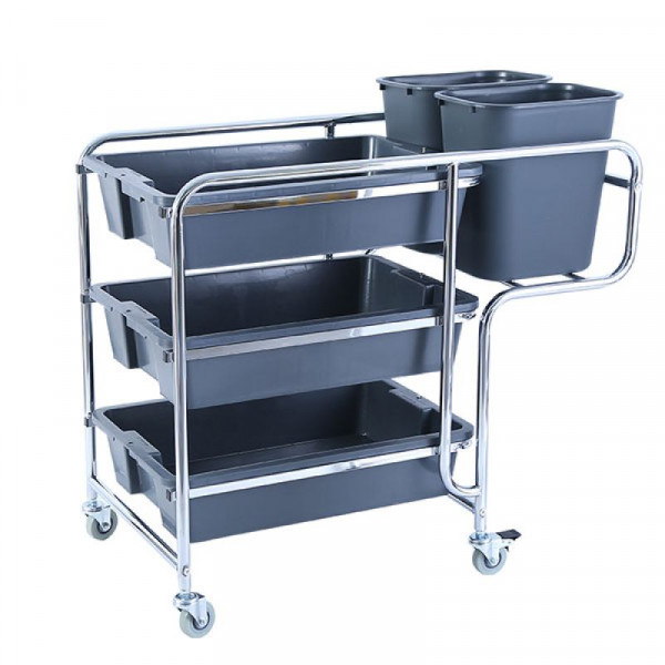 Xe dọn bàn 3 tầng khung inox 110 HT08168