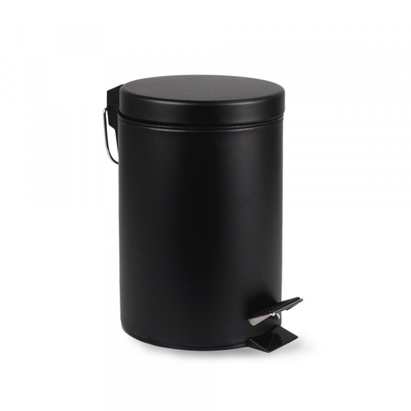 Thùng rác sơn đen đạp chân tròn 5L Pacola TRDD05