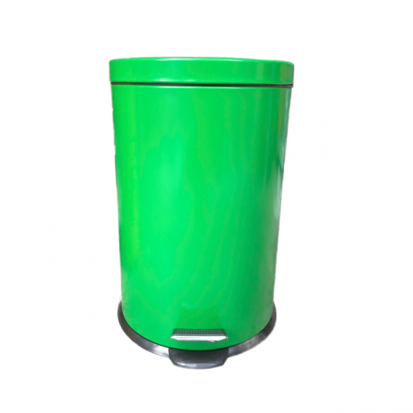 Thùng rác sơn xanh đạp chân tròn 12L Paloca TRDI12-G1