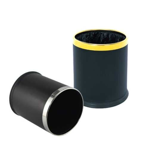 Thùng rác thép sơn đen 2 lớp Ø22 HTS-06B1