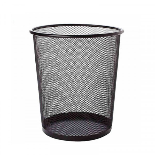 Thùng rác lưới tròn thép phun sơn đen HTS-L