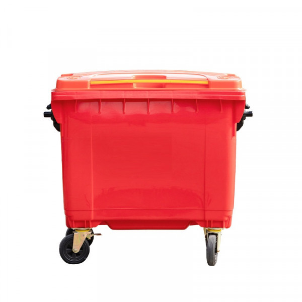 Thùng rác nhựa HDPE 660L màu đỏ Paloca HTN660-R