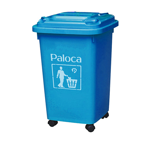 Thùng rác nhựa HDPE 60L màu xanh da trời Paloca HTN60-B1