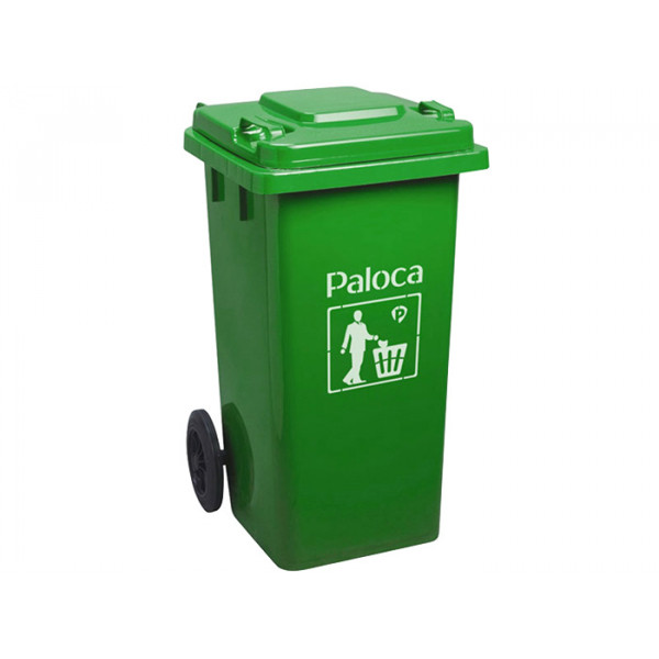 Thùng rác nhựa HDPE 120L màu xanh lá Paloca HTN120-G1