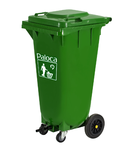 Thùng rác nhựa 120L ủ rác hữu cơ màu xanh Paloca HTN120C-G1