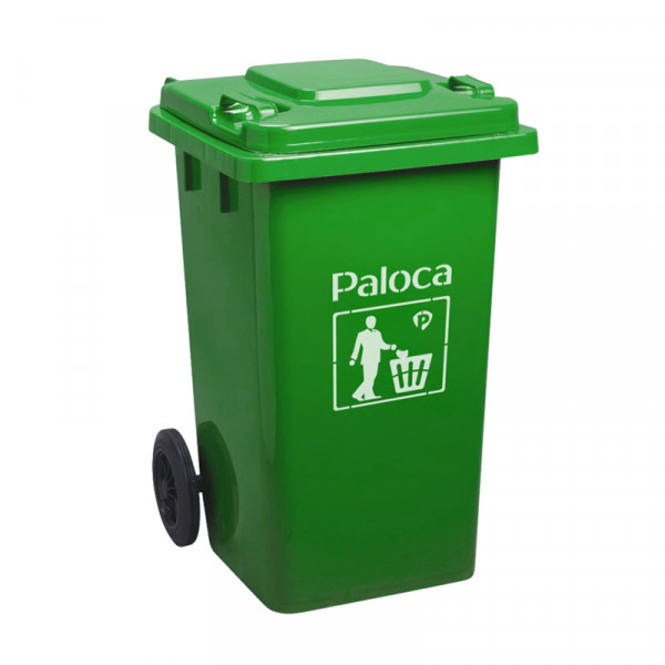 Thùng rác nhựa HDPE 240L màu xanh lá Paloca HTN240-G1