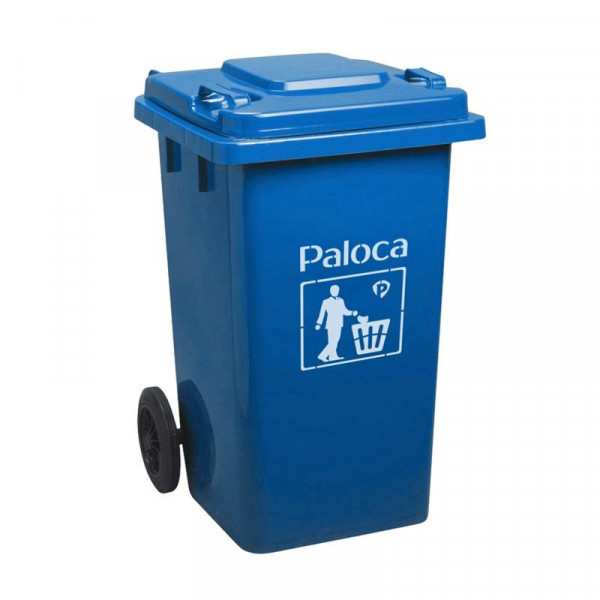 Thùng rác nhựa HDPE 240L màu xanh da trời Paloca HTN240-B