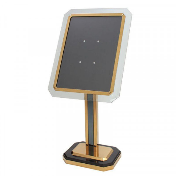 Bảng menu inox vàng mặt kính HTG-MN-10
