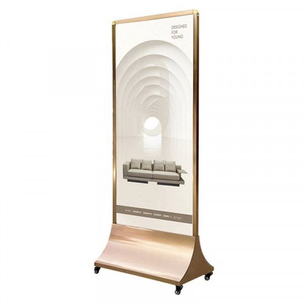 Bảng Standee inox ghi đen di động TQTAD01