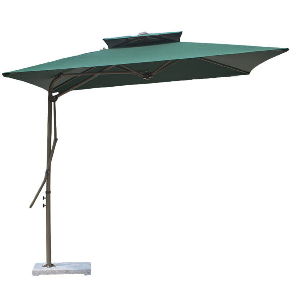 Ô dù ngoài trời 2.5m lệch tâm vuông khung thép màu xanh HTO25V-LT-G-1