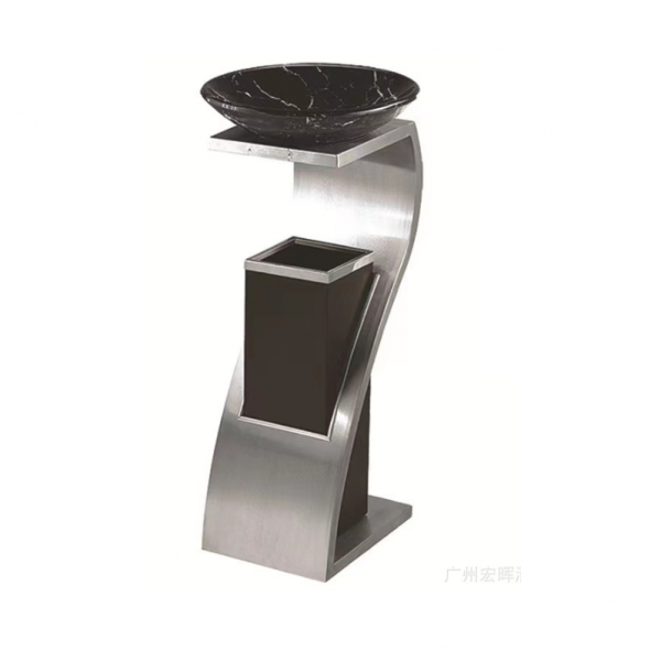 Thùng rác chữ Z inox trắng có khay thủy tinh ETFZA00