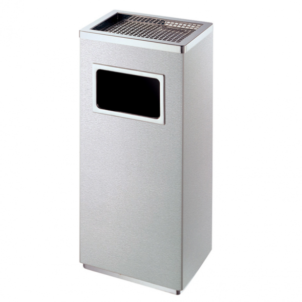 Thùng rác inox chữ nhật có gạt tàn HTI31-GT
