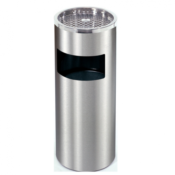 Thùng rác inox tròn có gạt tàn Ø25 HTI1A24