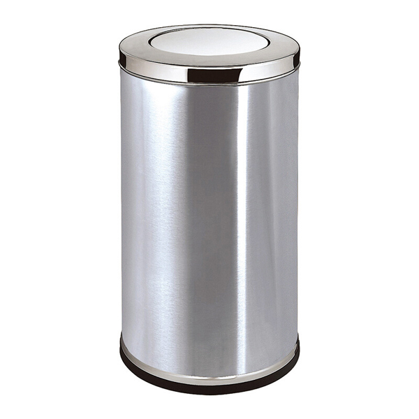 Thùng rác inox tròn nắp lật Ø38 inox 304 HTI38-B304