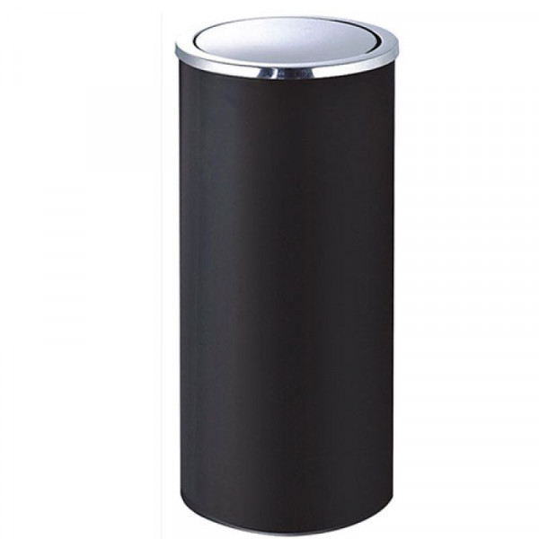 Thùng rác tròn sơn đen nắp lật Ø38 HTS38-B