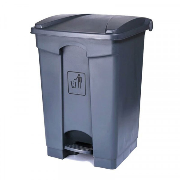 Thùng rác nhựa đạp chân 45L màu ghi HTN07331